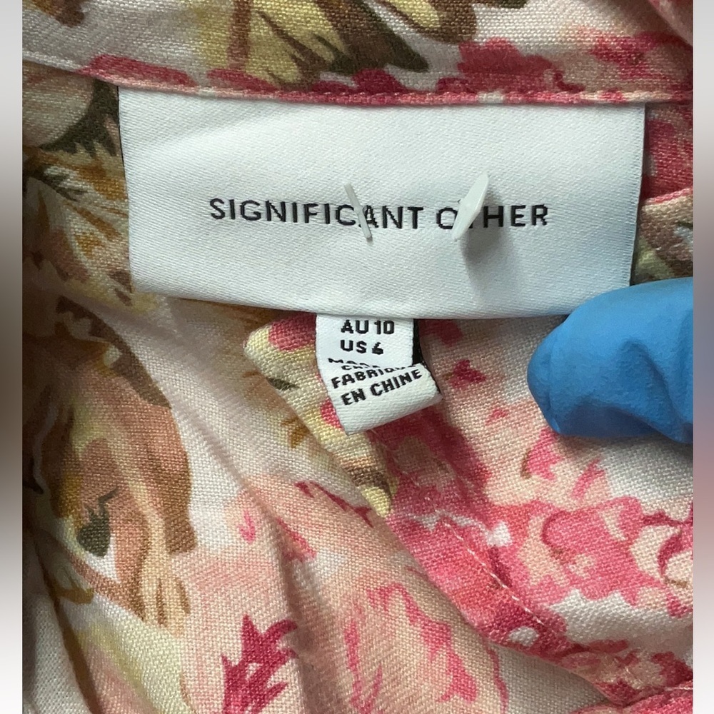 Significant Other Floral Printed Pink Puff Sleeve Midi Dress - Picture 10 of 10